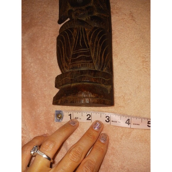 Hand Carved Statue 13 inch Sculpture Buddhist Thai Deity Figurine Vintage - Picture 6 of 6